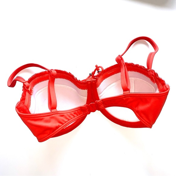 Seafolly Underwire Bikini Top Orange Adjustable Straps Size 8 D - Picture 5 of 8